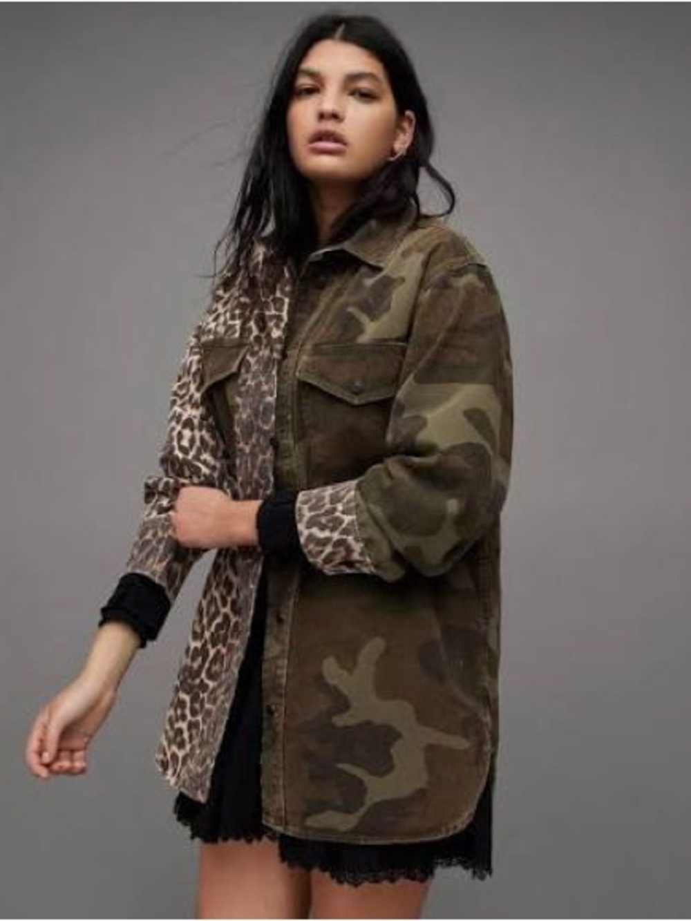 All Saints NWT Camo Shacket Dress - Picture 2 of 7